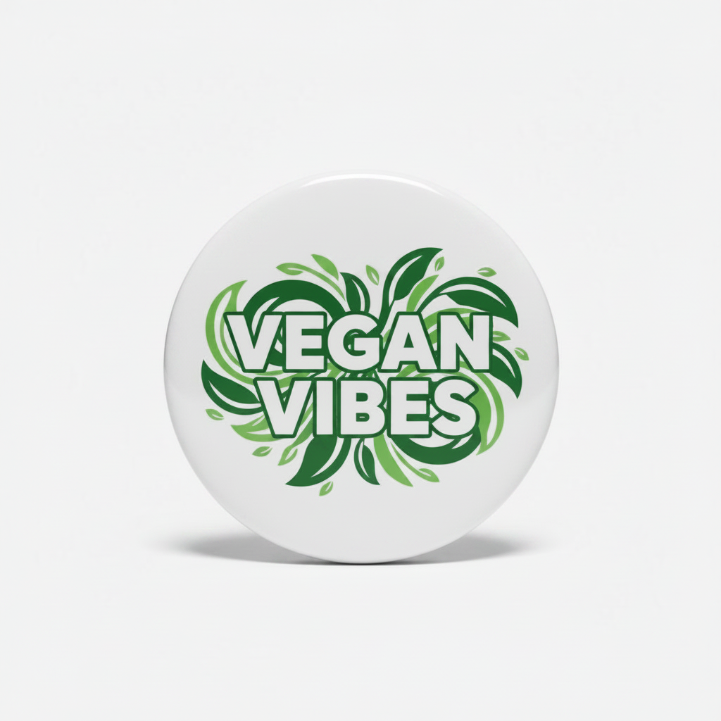 Vegan Vibes Pinback 2.25-inch