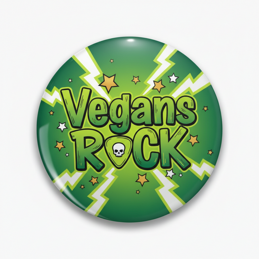 Vegans ROCK Pinback 2.25-inch