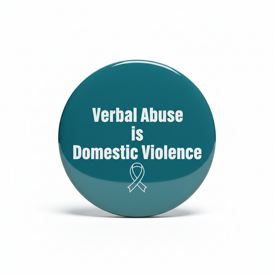 Verbal Abuse is Domestic Violence Pinback 2.25-inch