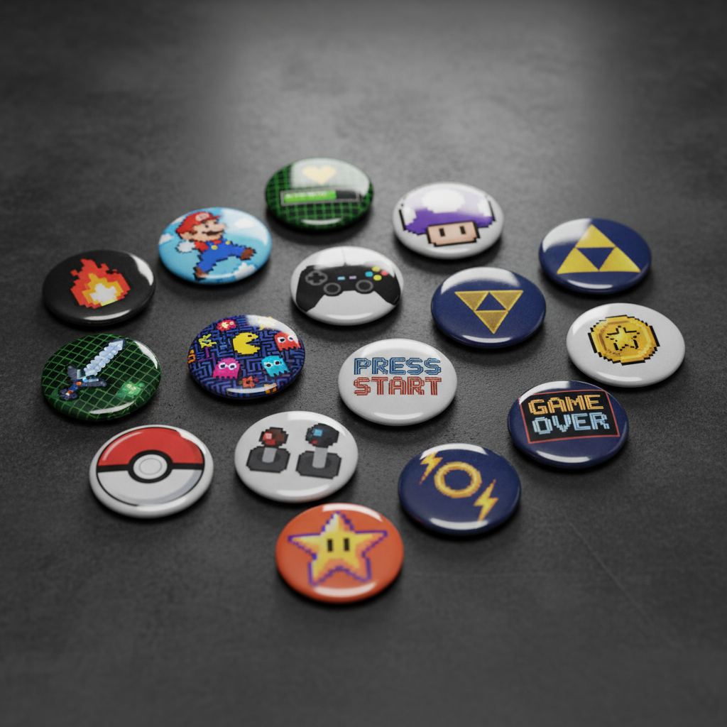 Video Games 1980 Popular Pinback 1.25-inch 48 Pcs