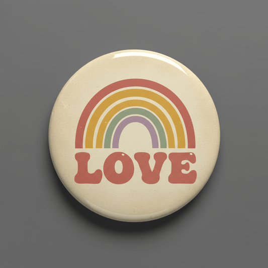 Vintage Love Rainbow Name Pinback 2.25-inch - My Pinbacks