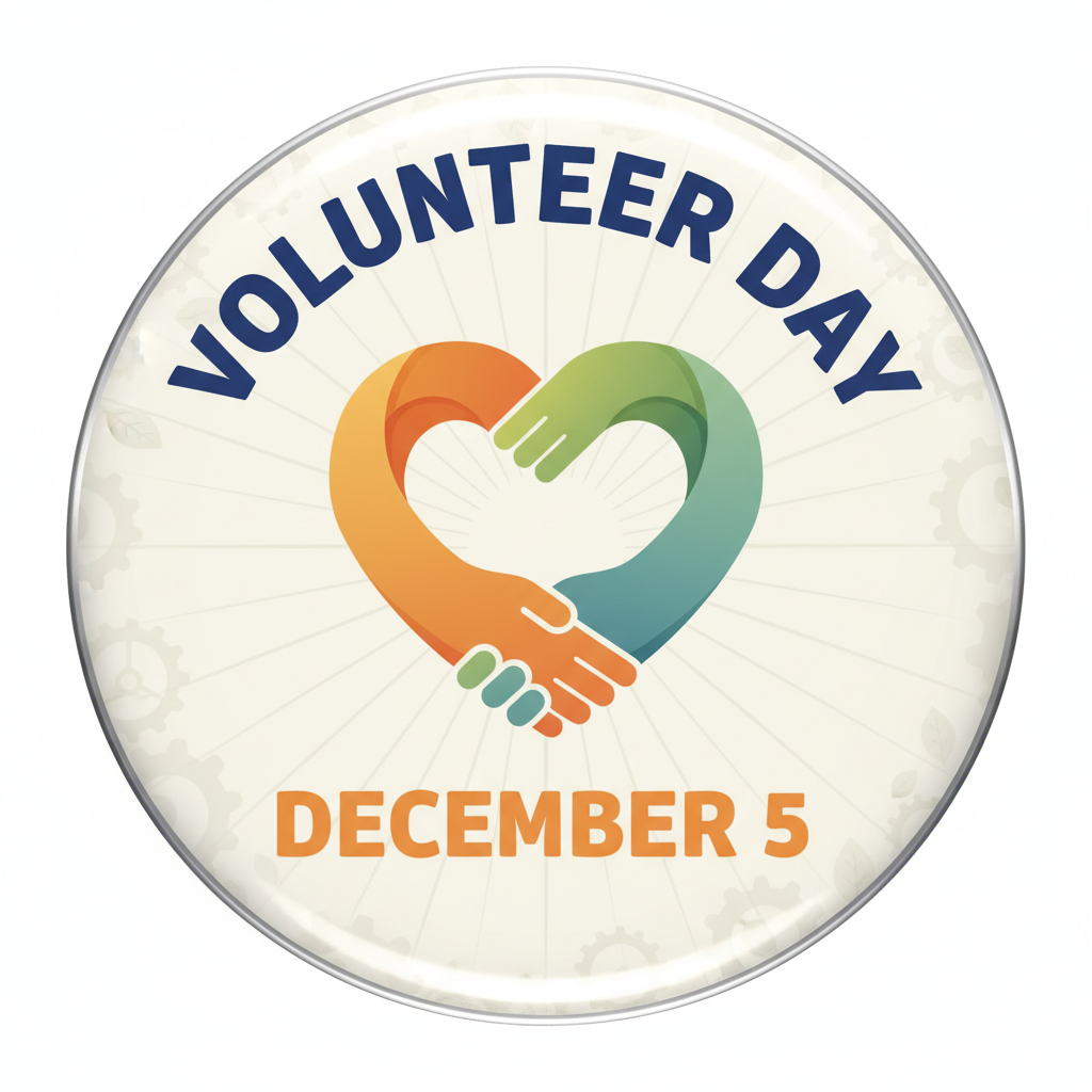 Volunteer Day (December 5) Pinback 2.25-inch
