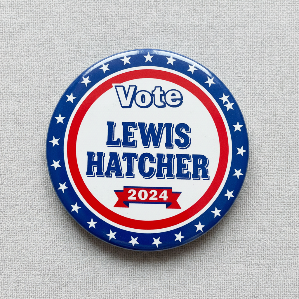 Vote Lewis Hatcher Pinback 2.25-inch