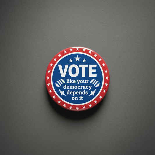 Vote like your democracy depends on it election Pinback 2.25-inch - My Pinbacks