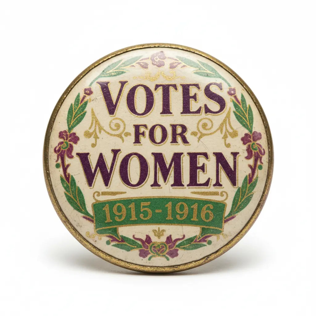 Votes for Women 1915-1916 Suffrage Movement Pinback 2.25-inch