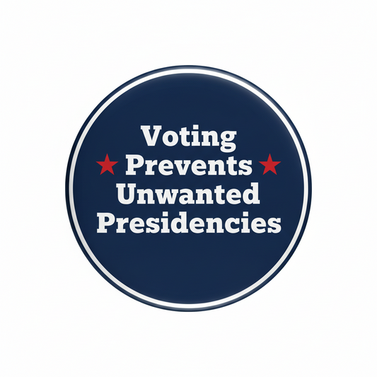 Voting Prevents Unwanted Presidencies Pinback 2.25-inch