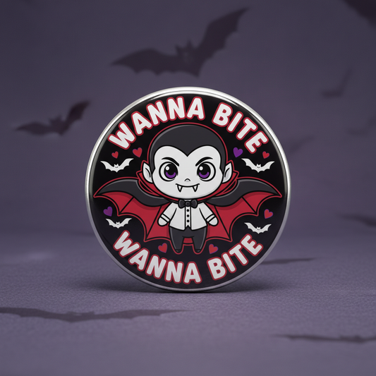 Wanna Bite Vampire Pinback 2.25-inch
