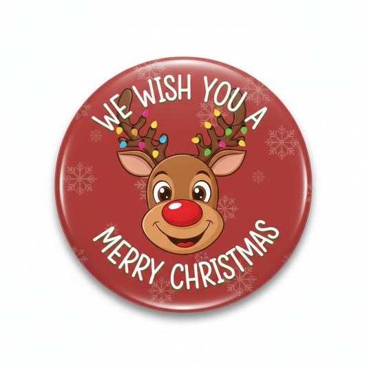 We Wish You A Merry Christmas Pinback 2.25-inch