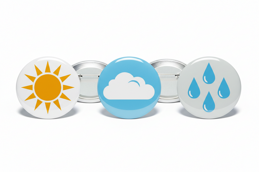 Weather symbols Set of 3 Pcs Pinback 1.25-inch
