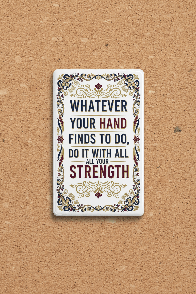 Whatever your hand finds to do, do it with all your strength Magnet 3-inch x 4-inch - My Pinbacks