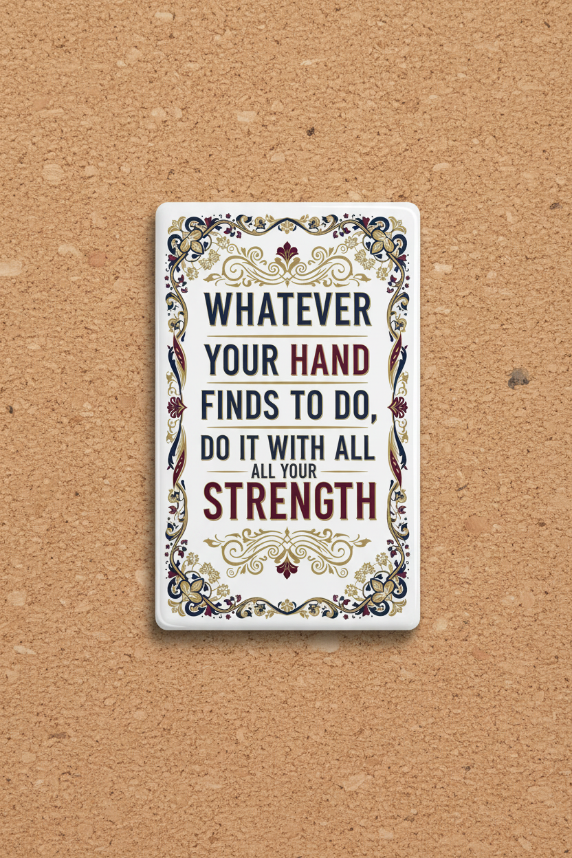 Whatever your hand finds to do, do it with all your strength Magnet 3-inch x 4-inch