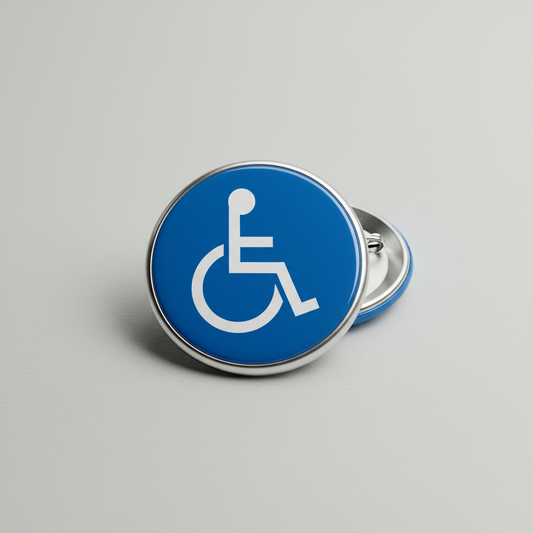 Wheelchair Handicap Symbol Pinback 2.25-inch