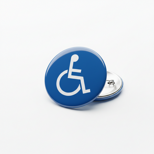 Wheelchair Handicap Symbol Pinback 2.25-inch