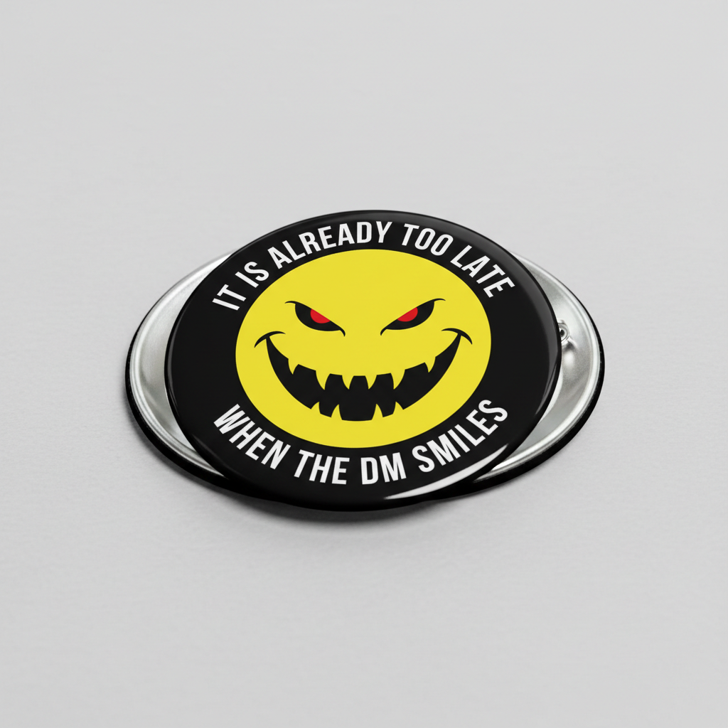 When the DM Smiles it is Already Too Late Pinback 2.25-inch