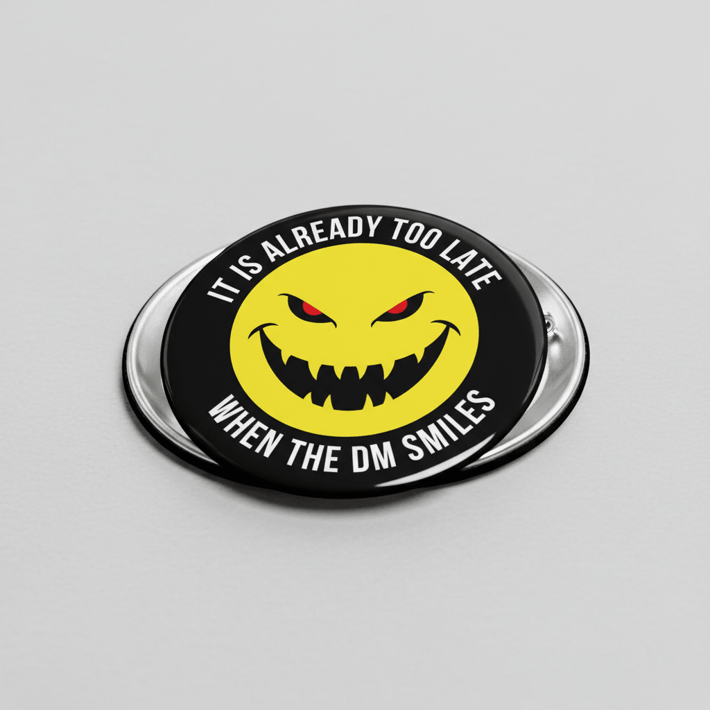 When the DM Smiles it is Already Too Late Pinback 2.25-inch - My Pinbacks