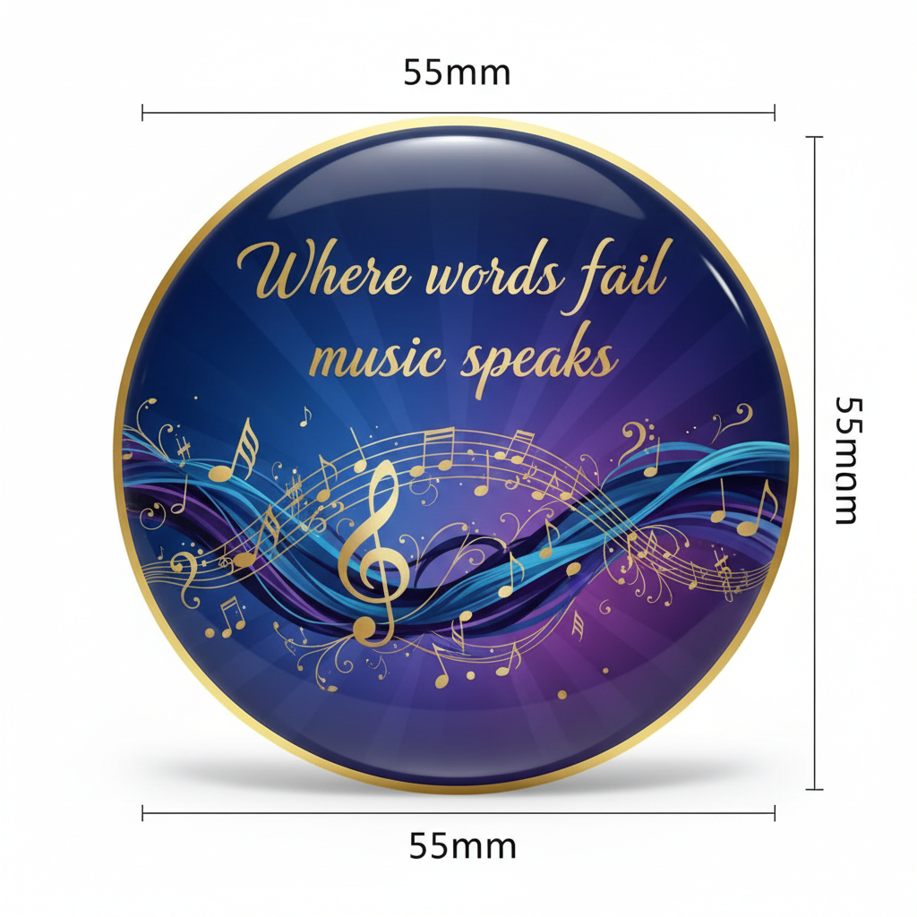 Where words fail music speaks Pinback 2.25-inch