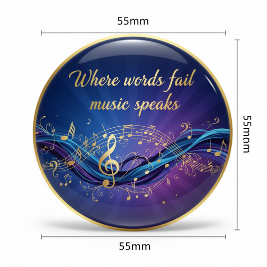 Where words fail music speaks Pinback 2.25-inch