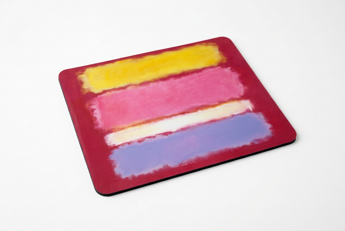 White Center -Yellow, Pink and Lavender on Rose- Mousepad