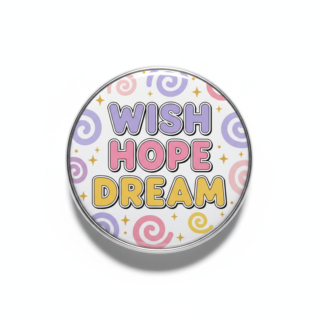 Wish Hope Dream Pin Pinback 2.25-inch