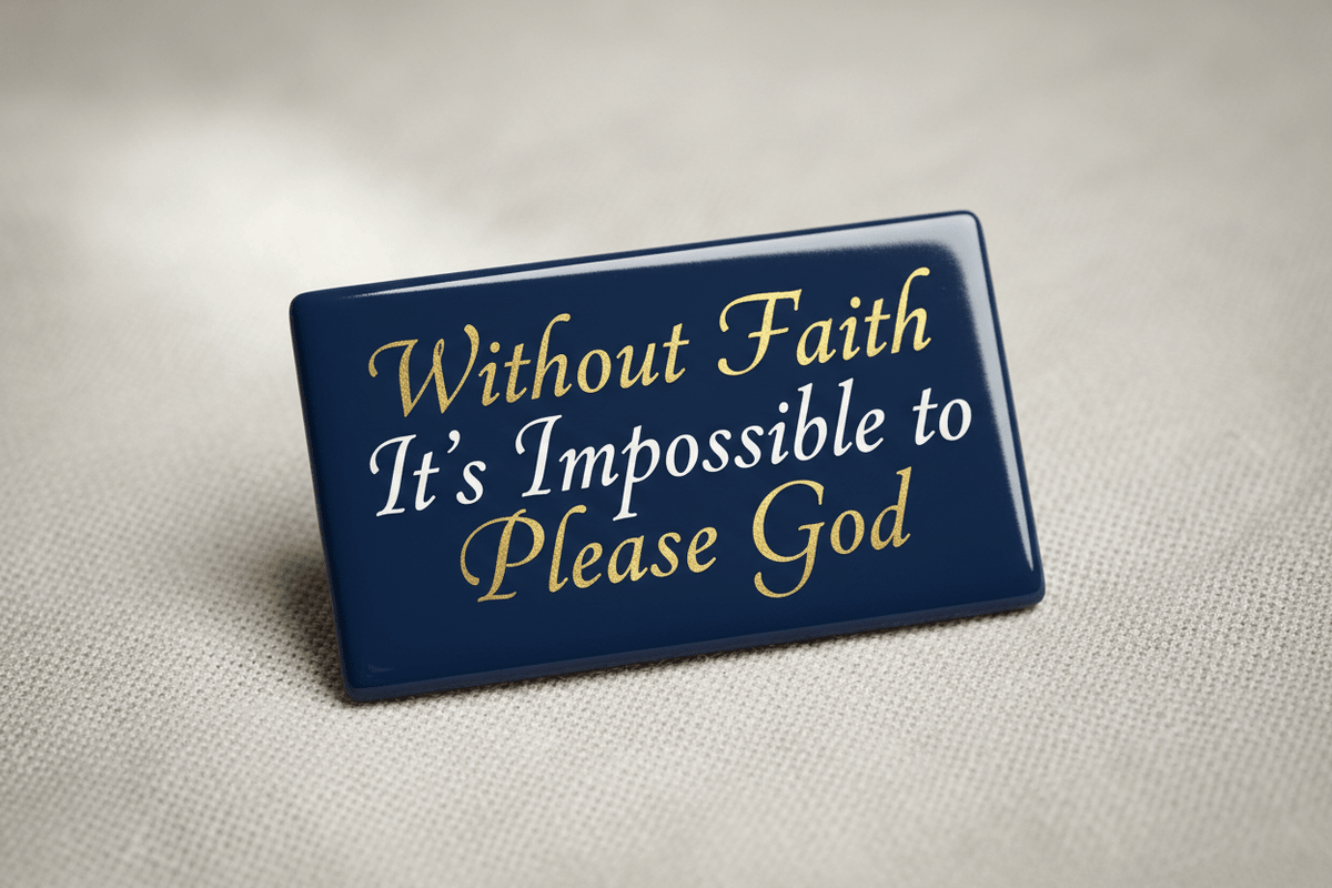 Without faith it’s impossible to please God Acrylic Fridge Magnetic 3-inch x 4-inch - My Pinbacks