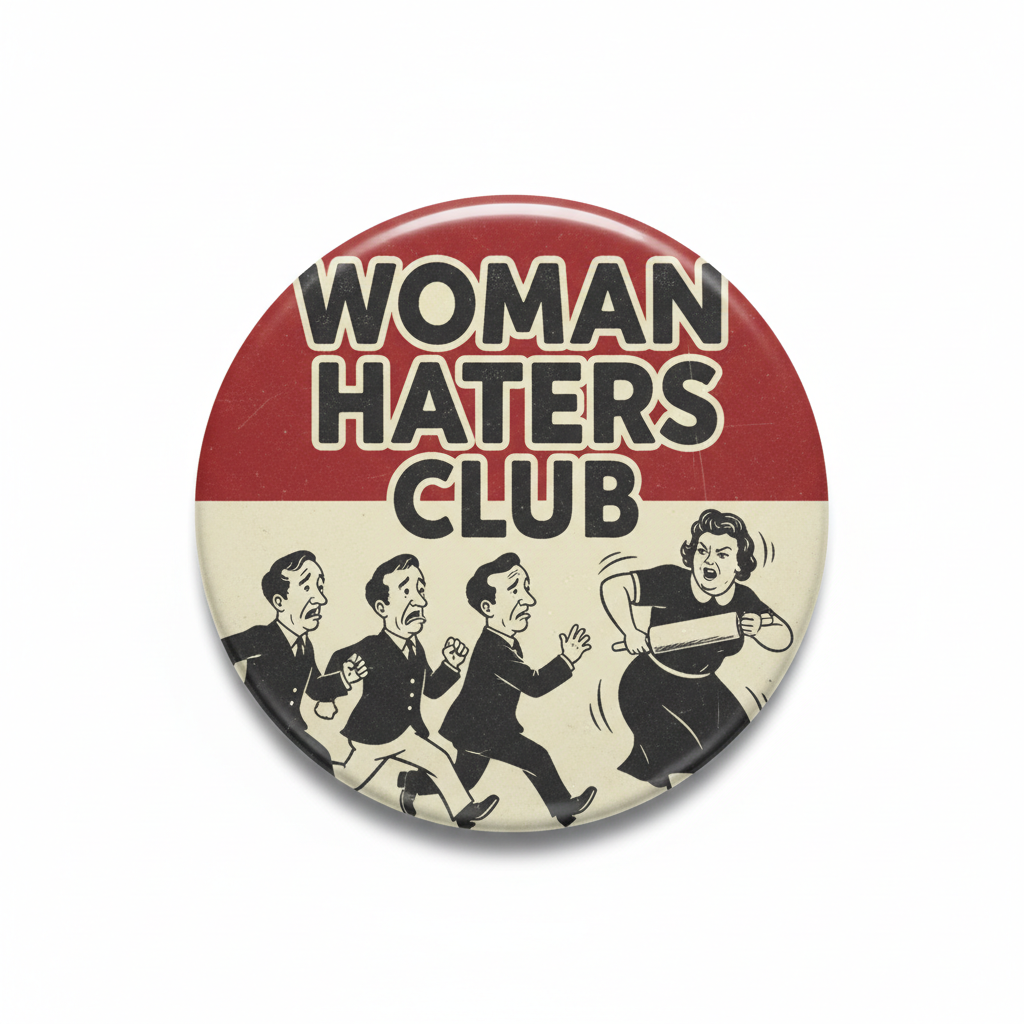 Woman Haters Club Three Stooges Pinback 2.25-inch
