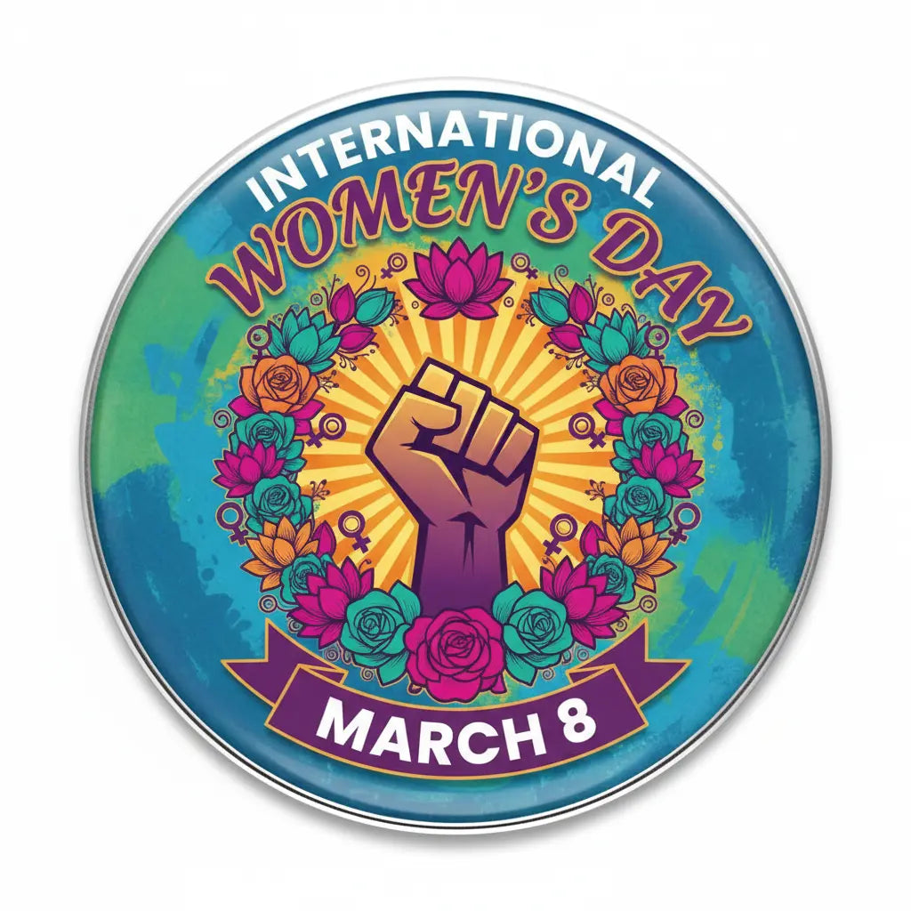 Women's Day March 8 Pinback 2.25-inch