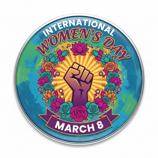 Women's Day March 8 Pinback 2.25-inch