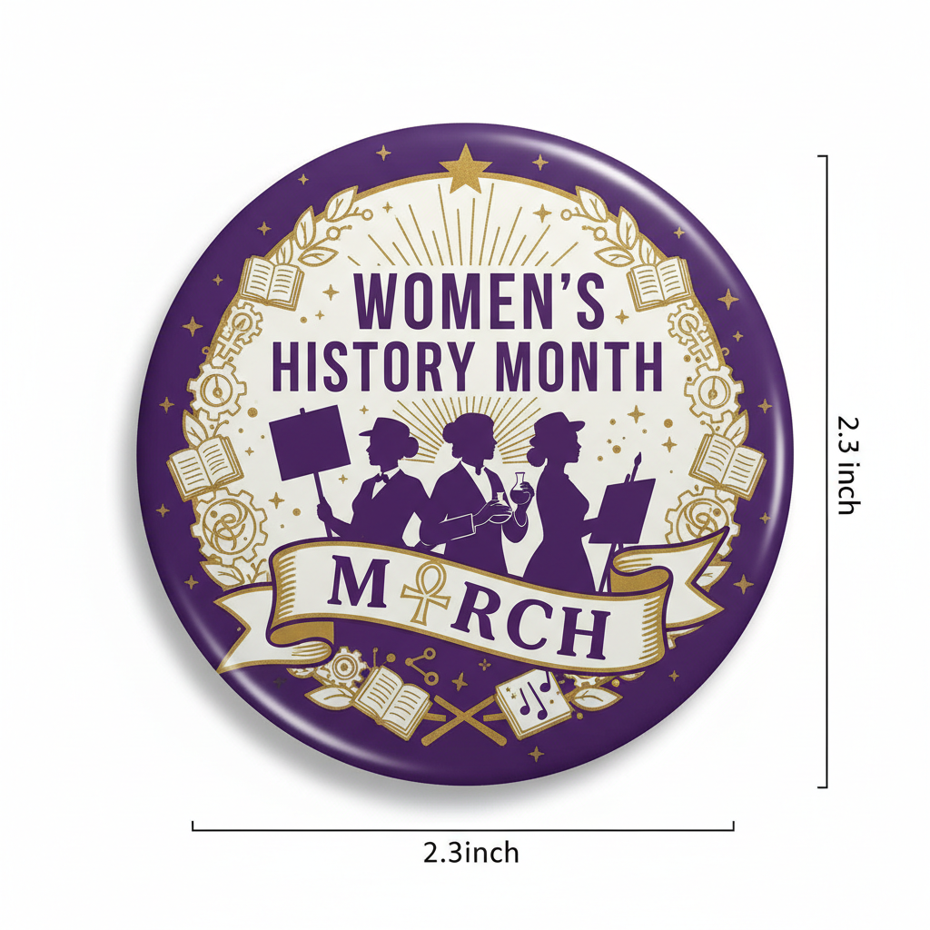 Women's History Month March Pinback 2.25-inch