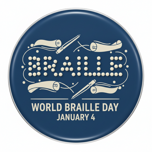 World Braile Day (Jan 4) Pinback 2.25-inch