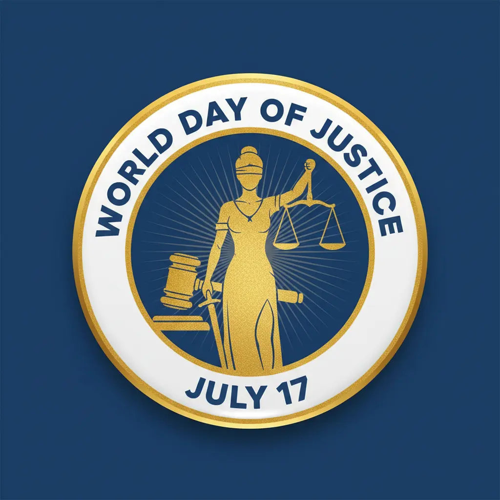 World Day of Justice (July 17) Pinback 2.25-inch