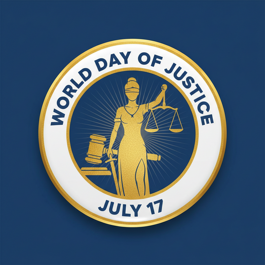 World Day of Justice (July 17) Pinback 2.25-inch