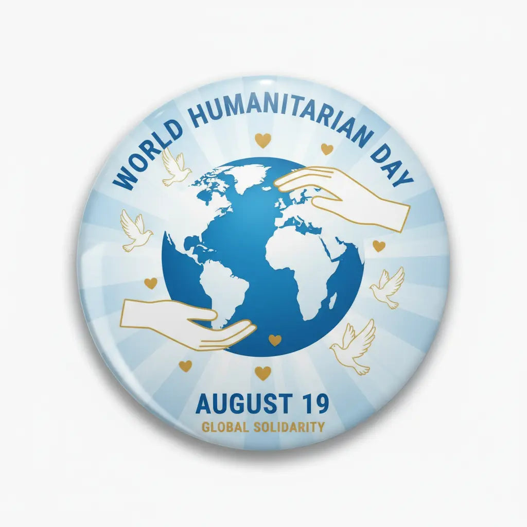 World Humanitarian Day (August 19) Pinback 2.25-inch