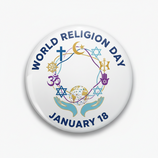 World Religion Day (Jan 18) Pinback 2.25-inch
