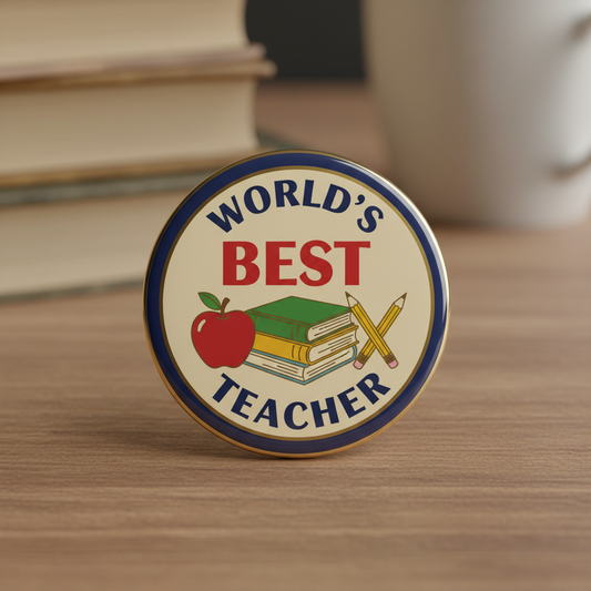 World's BEST Teacher Pinback 2.25-inch