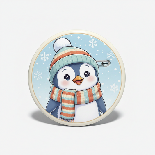 Wrap Up Warm Penguin Pinback 2.25-inch