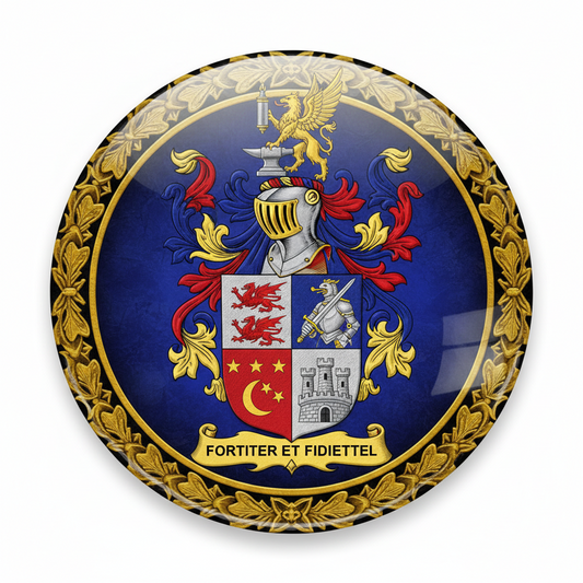 Wright Family Crest Coat of Arms Round Magnet 3-inch