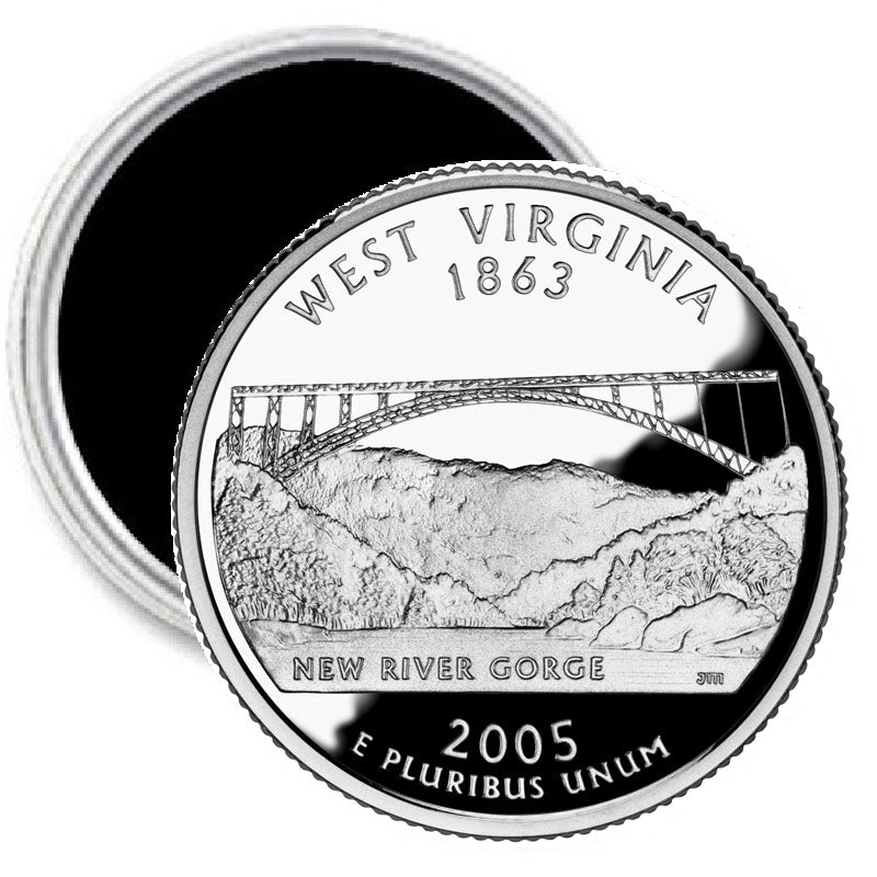 West Virginia State Quarter Mint Image Magnet 2.25"