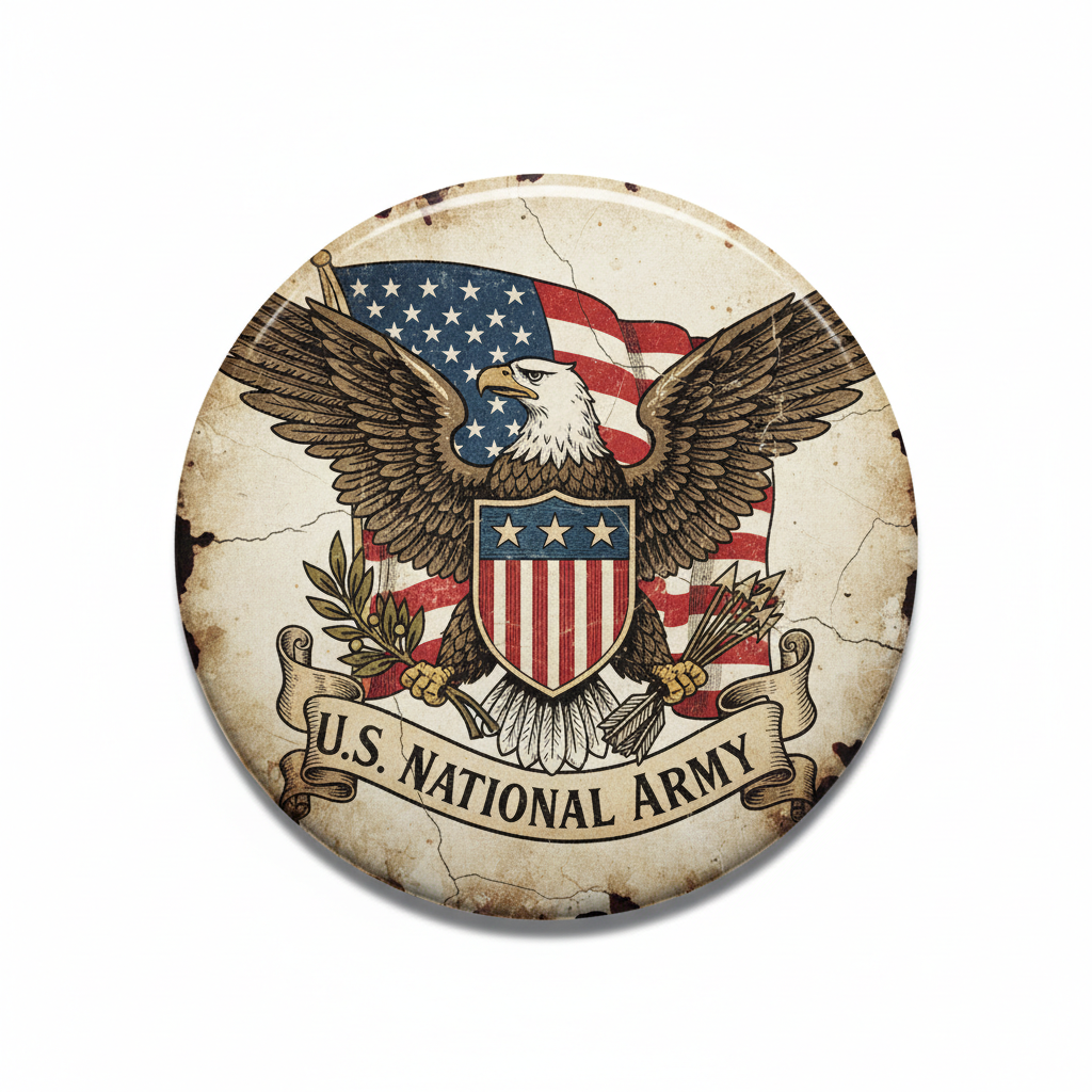 WWI USNA US National Army&nbsp;Pinback 2.25-inch