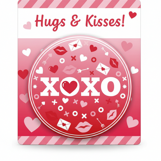 XOXO (Hugs & Kisses) Pinback 2.25-inch