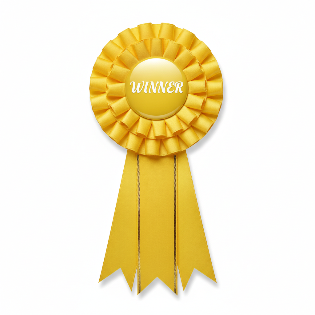 Custom Pin Rosette Yellow Ribbon
