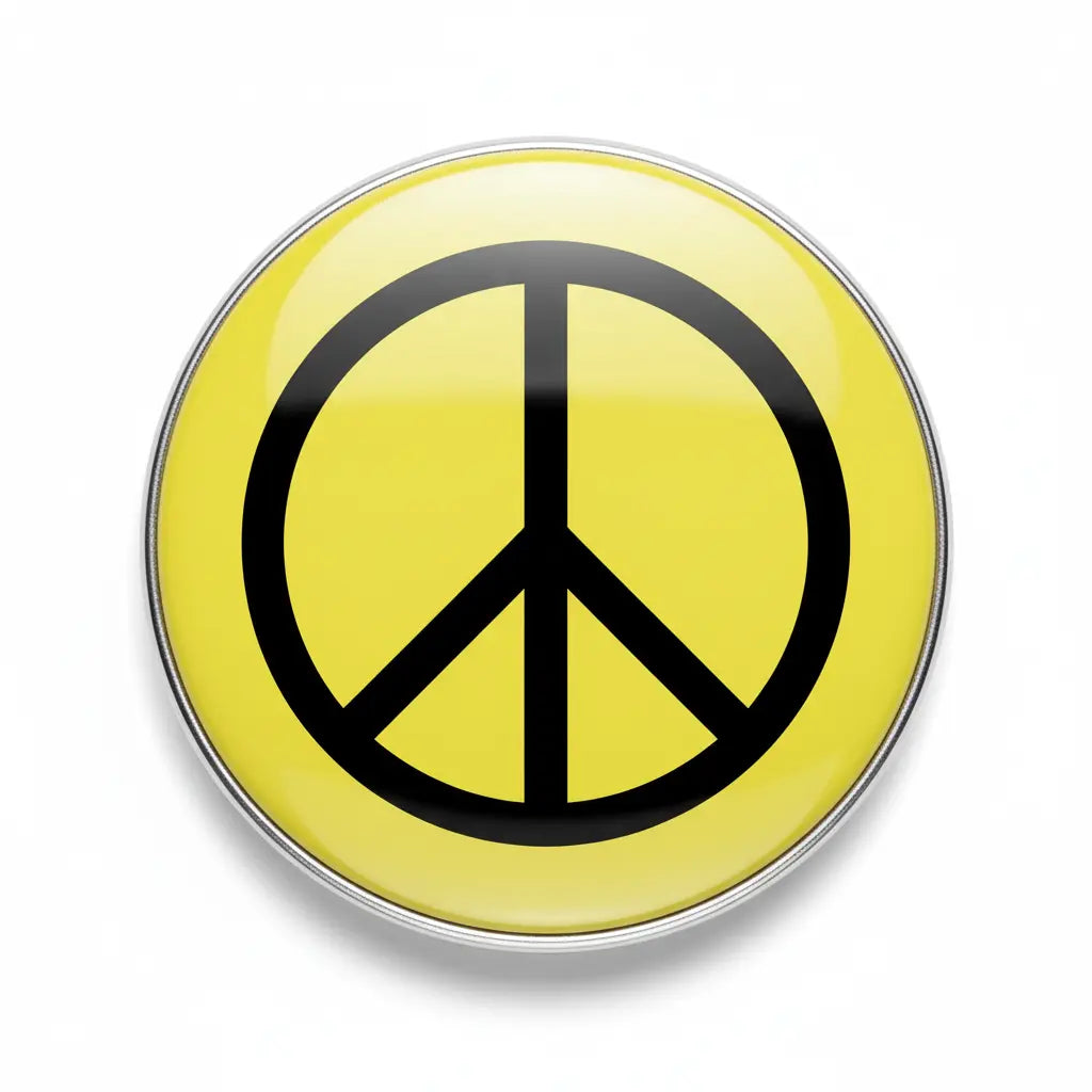 Yellow Peace Pinback 2.25-inch