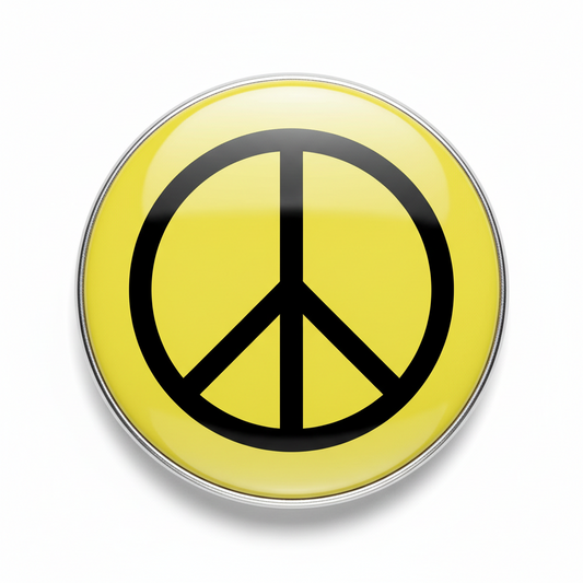 Yellow Peace Pinback 2.25-inch