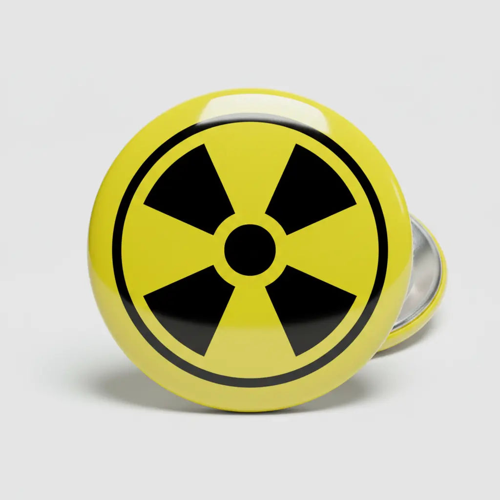 Yellow Radioactive Pinback 2.25-inch