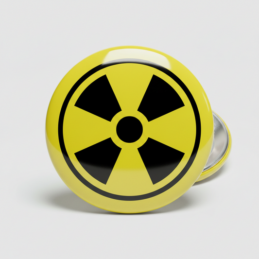 Yellow Radioactive Pinback 2.25-inch