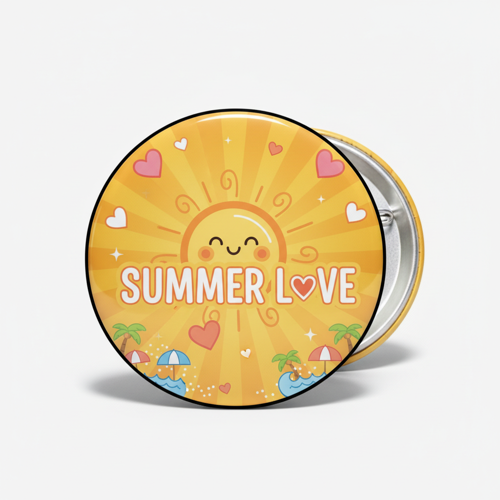 Yellow Summer Love Pinback 2.25-inch