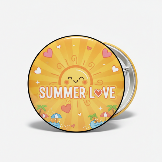 Yellow Summer Love Pinback 2.25-inch