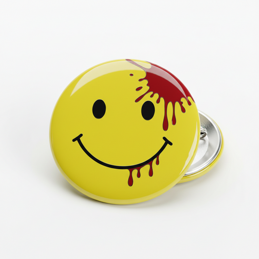 Yellow Watchmen Smiley Face Pinback 2.25-inch