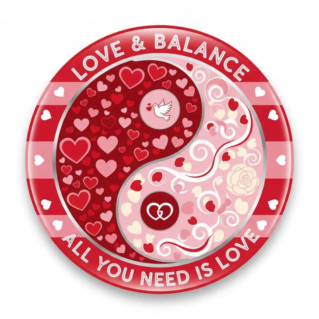 Ying Yang of Love Pinback 2.25-inch