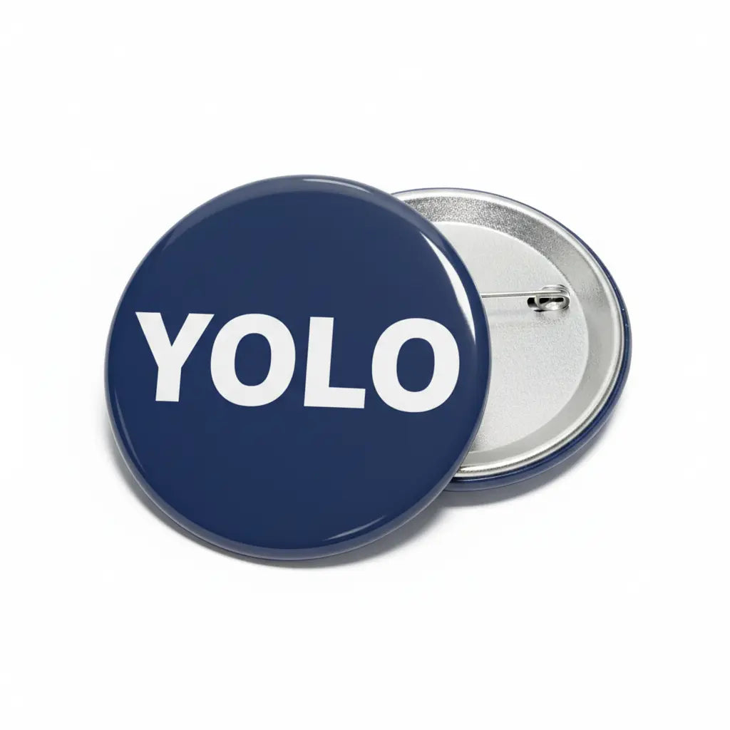 YOLO Navy Blue Pinback 2.25-inch