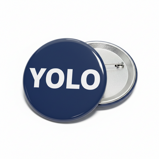 YOLO Navy Blue Pinback 2.25-inch